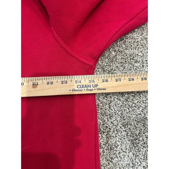 ORVIS Red Rugby Sweatshirt Men's Size XL International Flag Collar Patch Elbows - Picture 5 of 8